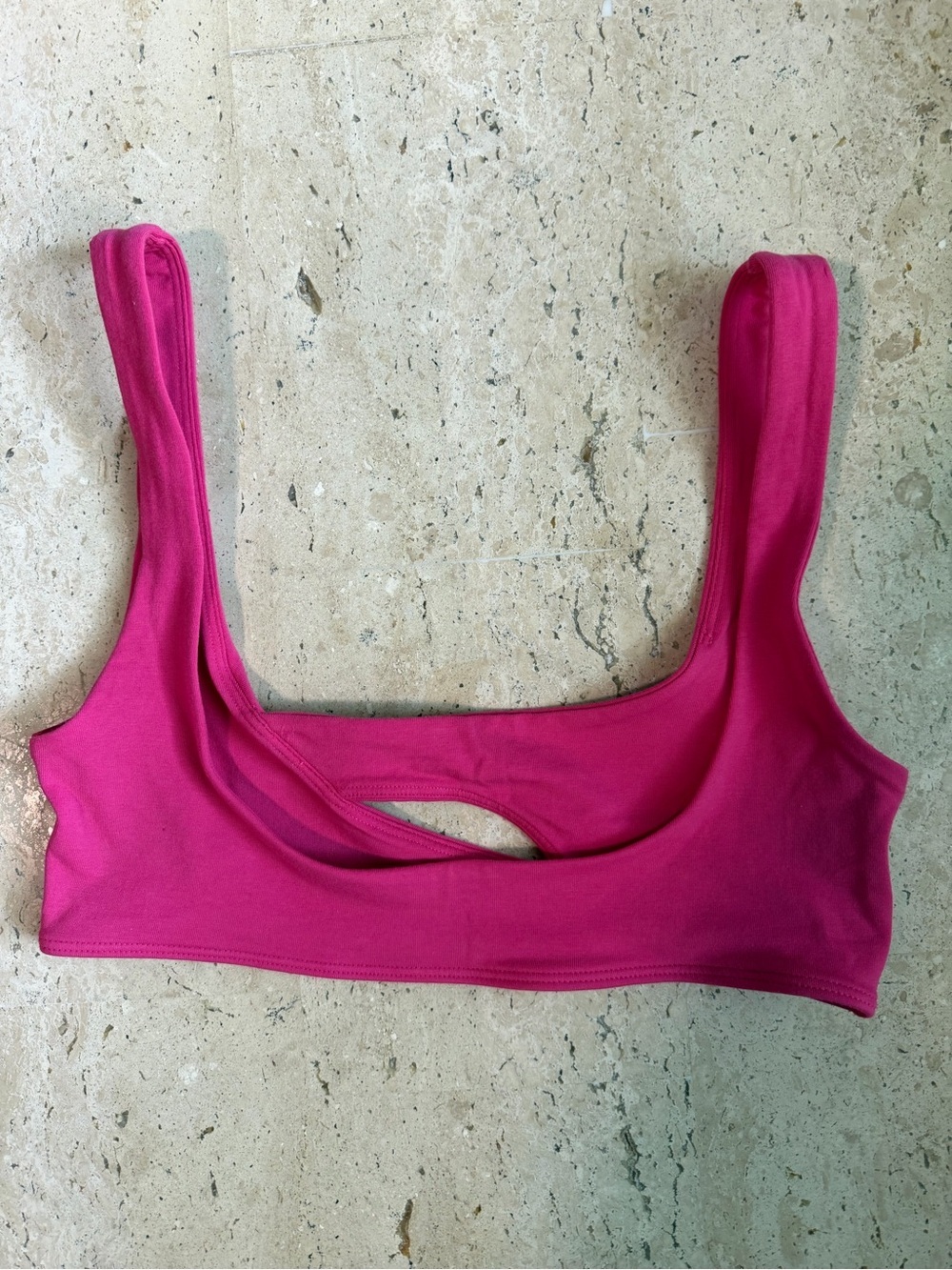 Anthropologie LyreBird CottonCloud Asymmetric Cutout Bralette  Pink Women’s XS - Picture 4 of 7